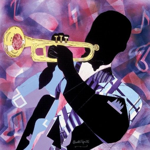 Classy Art Trumpet Jazz by Everett Spruill Wall Art-0
