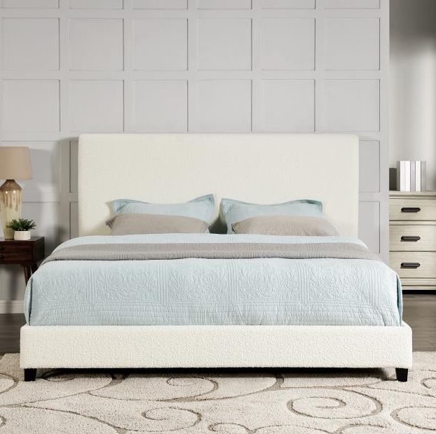 Legends Home Bridger White King Upholstered Panel Bed-1
