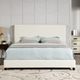 Legends Home Bridger White King Upholstered Panel Bed-1