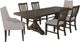 Elements International Yellowstone 7-Piece Gray/Medium Brown Dining Set with Host Chair-0