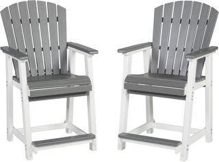  Signature Design by Ashley® Transville 2-Piece Gray/White Polyethylene Outdoor Bar Stool