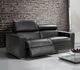Via Furniture 7700 Black Reclining Condo Sofa with Adjustable Headrest-1