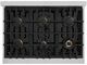 ZLINE Classic Series Autograph Edition 36" Stainless Steel Pro Style Dual Fuel Range with Black Matte Door and Champagne Bronze Accents-1