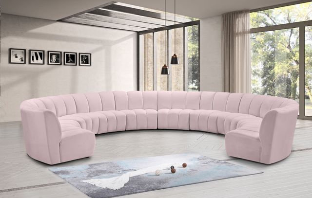 Meridian Furniture Infinity 10-Piece Pink Velvet Modular Sectional-1