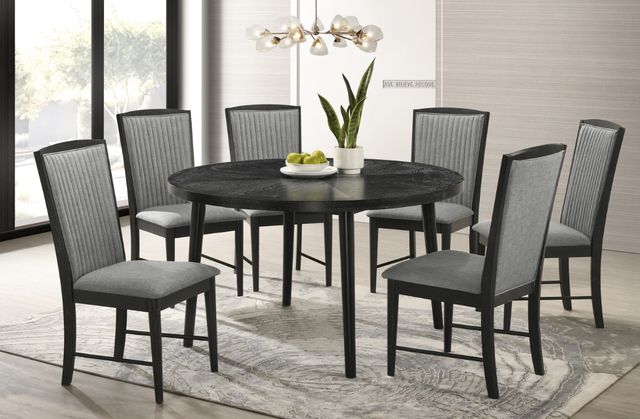 New Classic® Home Furnishings Skyline Gray/Onyx Dining Side Chair-1