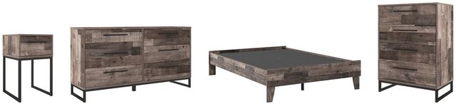 Signature Design by Ashley® Neilsville 4-Piece Multi Gray Full Platform Bed Set-0