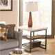 Riverside Furniture Capri Alabaster Travertine Stone Top Side Table with Black Base-2