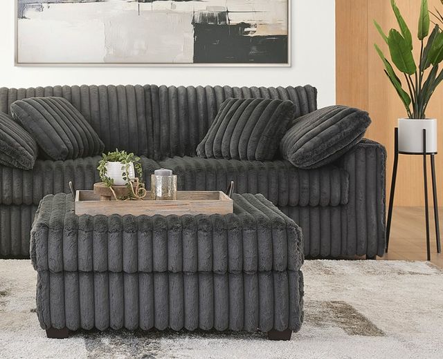 Hughes Furniture® 13500 Mondo Charcoal Ottoman-1