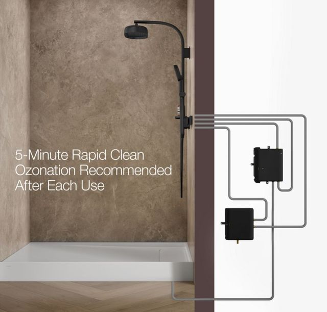 KOHLER® Anthem™ EvoCycle™ Matte Black Hybrid Smart Shower System for Rainhead and Handshower-3