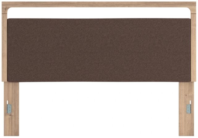 Signature Design by Ashley® Hollymount Brown/Tan Queen Upholstered Panel Headboard-1