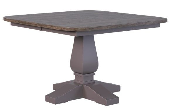 Country View Woodworking Customizable Sterling Cherry Top 42" Dining Table with Brown Maple Base-0