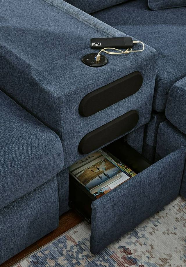 Signature Design by Ashley® Modmax 4-Piece Ink Left-Arm Facing Sectional with Chaise and Audio Console-1