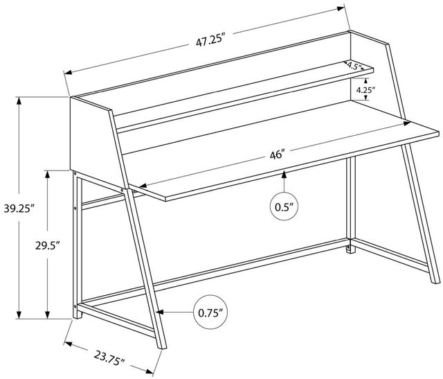 Monarch Specialties Inc. White Computer Desk-3