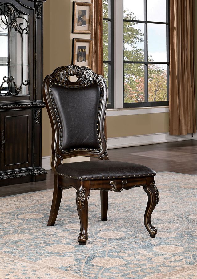 Furniture of America® Lombardy 2-Piece Dark Brown/Walnut Side Chair Set-3