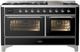 Ilve® Majestic III 60" Glossy Black Pro Style Dual Fuel Liquid Propane Range with Triple Glass Door and Chrome Trim-0
