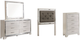 Signature Design by Ashley® Lonnix 4-Piece Silver Twin Upholstered Panel Headboard Set-0