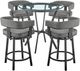 Armen Living Naomi and Lorin 5-Piece Black/Clear/Gray Counter Dining Set-0