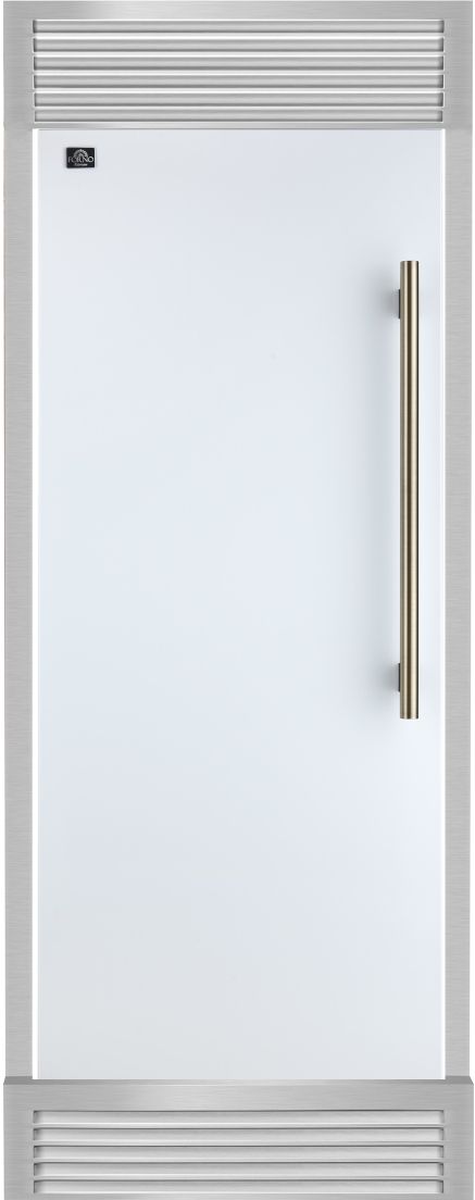 FORNO® Maderno Espresso 28" 13.6 Cu. Ft. White Built-In Convertible Column Refrigerator with Antique Brass Handles-0