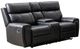 Mazin Furniture Carnegie Black Manual Reclining Loveseat with Center Console-0