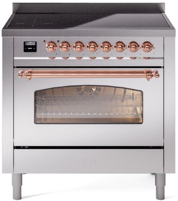 Ilve® Nostalgie II Series 36" Stainless Steel Pro Style Induction Range