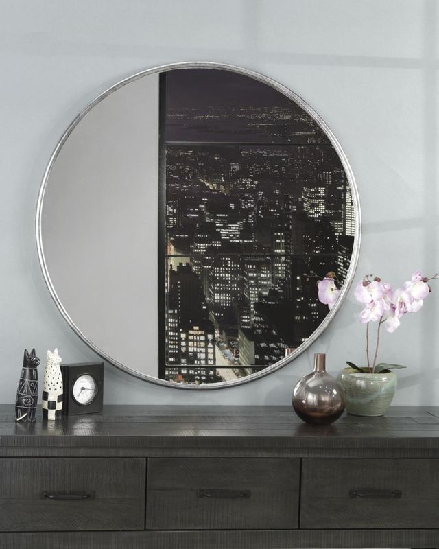 Martin Svensson Antique Pewter Round Accent Mirror-1