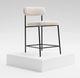 International Furniture Direct Seating Blacksmithing Matte Black/Ivory Upholstered Counter Stool-1