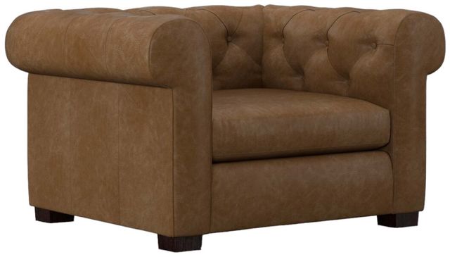 Bassett® Furniture Jamestown Benchmade Soft Umber Leather Chair-0