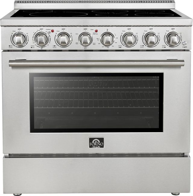 FORNO® Paolo Alta Qualita 36" Stainless Steel Pro Style Electric Range -0