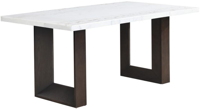 Mazin Furniture Hyperion Marble Top Dining Table with Dark Espresso Base-0