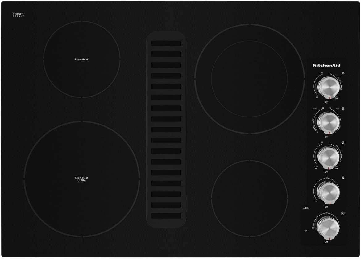 KitchenAid 30 Black Electric Downdraft Cooktop MJB Home Center Bemidji MN