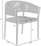 Armen Living Doris 2-Piece Black/Brown Rope/Wood Outdoor Dining Arm Chair Set-2