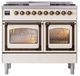 Ilve® Nostalgie II Noblesse 40'' Antique White Pro Style Dual Fuel Range with Burnished Trim-1