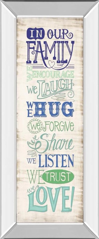 Classy Art In Our Family by Deb Strain Mirror Framed Wall Art-0