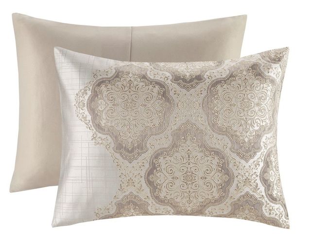 Olliix by Madison Park Mariella 7 Piece Ivory Queen Jacquard Comforter Set-1