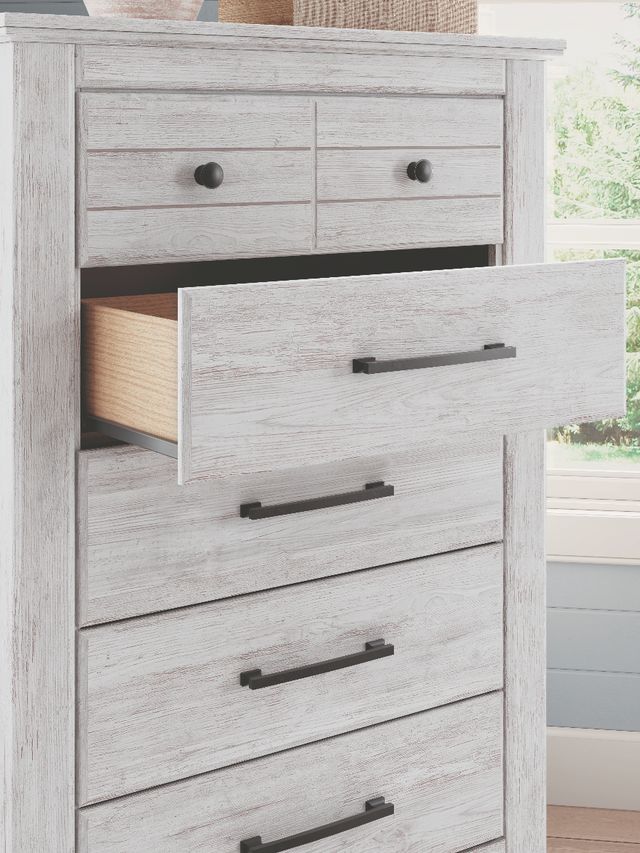 Signature Design by Ashley® Makidern Whitewash 5-Drawer Chest-3