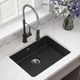 Elkay Quartz Classic® Black 25" x 18-1/2" x 5-1/2" Single Bowl Undermount ADA Sink with Perfect Drain®-2