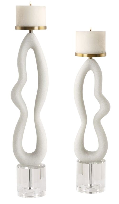 Uttermost® Feamelo 2-Piece Ivory Candle Holder Set-0