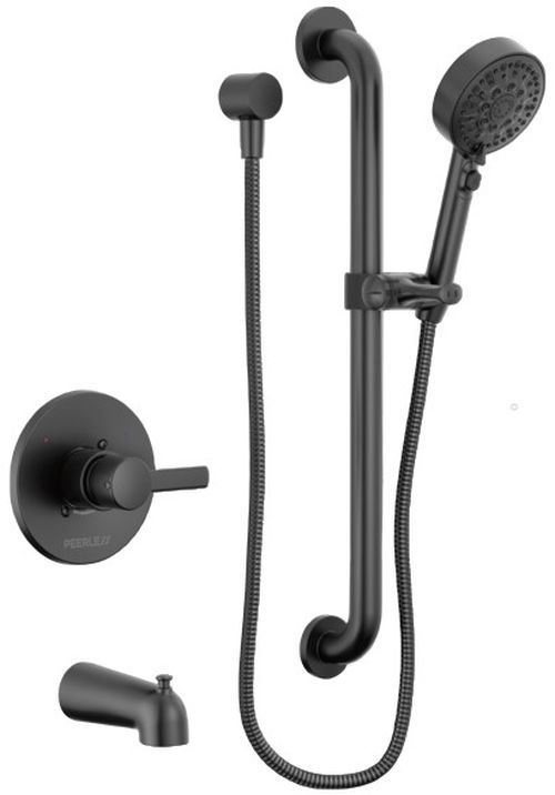 Peerless Precept® Matte Black Tub and Hand Shower-0