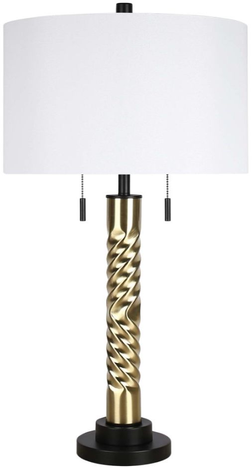Classy Living 2-Piece Twist Elegance Matte Black/Soft Gold Table Lamp Set-0