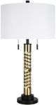Classy Living 2-Piece Twist Elegance Matte Black/Soft Gold Table Lamp Set-0