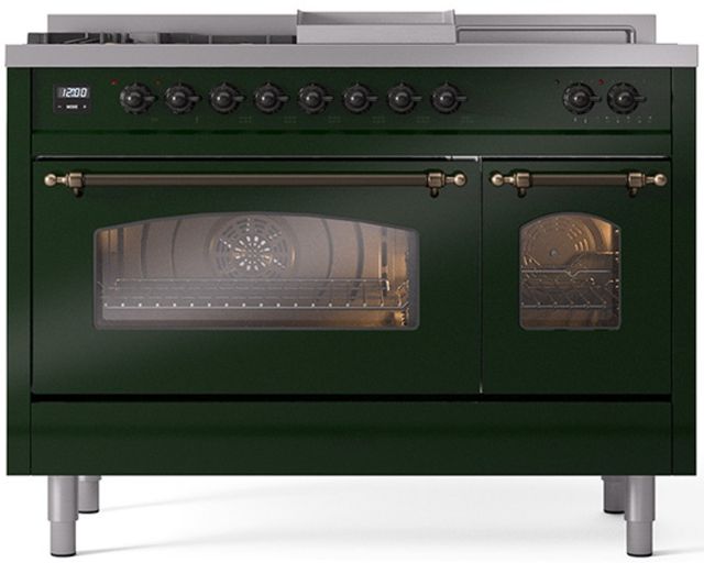 Ilve® Nostalgie II Series 48" Emerald Green Pro Style Dual Fuel Range-0
