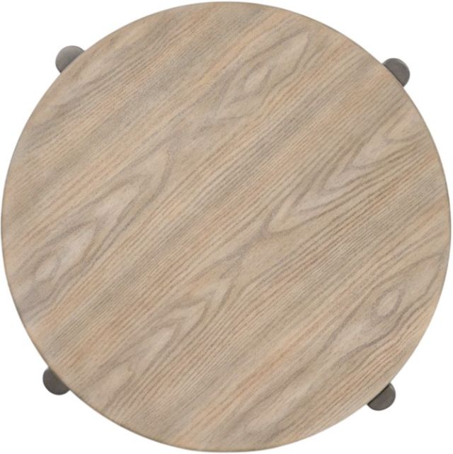 Signature Design by Ashley® Dyonton Light Grayish Brown Top End Table with Gunmetal Base-3