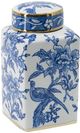 A & B Home Blue/Gold/White 11" Square Jar-0