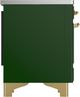 Ilve® Majestic III 36" Emerald Green Pro Style Induction Range with Solid Door and Brass Trim-4