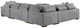Homelegance® Raife 5-Piece Gray Right-Arm Facing Sleeper Sectional with Chaise and Ottoman-4