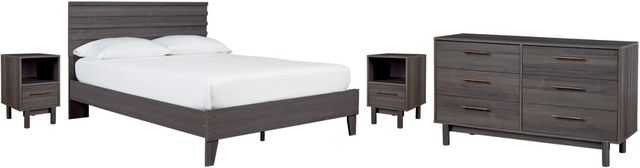 Signature Design by Ashley® Brymont 4-Piece Dark Gray Queen Platform Bed Set-0