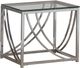 Coaster® Lille Glass Top Chrome Square End Table Accents-0
