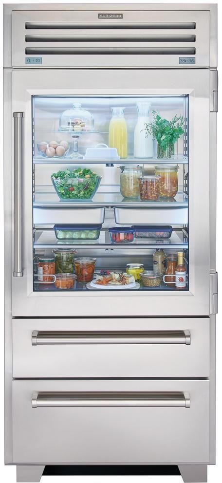 Sub-Zero® PRO Series 36" 22.7 Cu. Ft. Stainless Steel Frame Built-InBottom Freezer Refrigerator-2