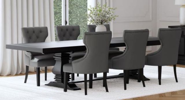Coaster® Florence 7-Piece Antique Black/Gray Dining Table Set-0