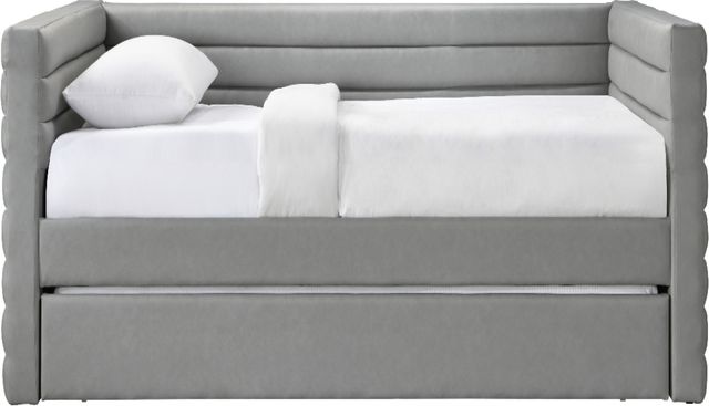 Meridian Furniture Beverly Gray Vegan Leather Twin Upholstered Daybed-1